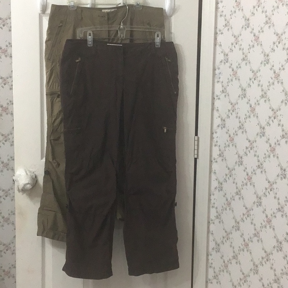 Michael Kors 2-Pack Cargo Parachute Pants – Khaki & Chocolate Roll-Cuff